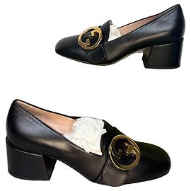 Mocassini in pelle nera Horsebit Gucci