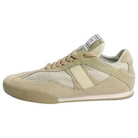 Chloé Armygrüne Kick-Mesh-Ledersneaker - Größe EU 38
