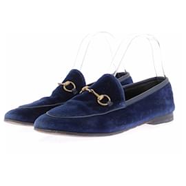 Mocassini blu in velluto - Gucci
