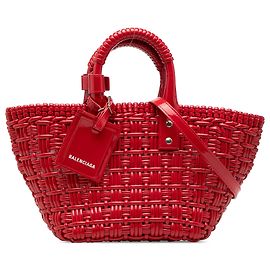 Balenciaga Panier Bistro XS in ecopelle rossa