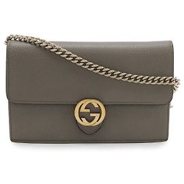 Portafoglio in pelle con logo G intrecciato Gucci