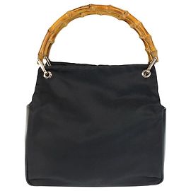 Borsa Tote in Nylon e Pelle Gucci Bamboo