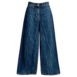 Jeans blu a gamba larga Chanel 19P Sand By The Sea FR 36
