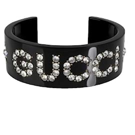 Bracciale rigido Gucci in resina nero Swarovski
