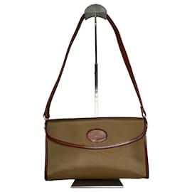 Borsa a spalla vintage Givenchy in pelle / tela cammello / marrone