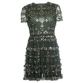 Vestido de tul adornado Valentino en verde