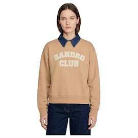 Kamel Sweatshirt mit abnehmbarem Kragen - Sandro