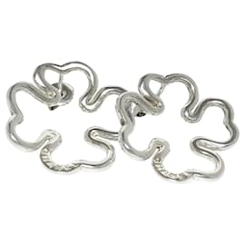 Chanel Silberne Kleeblatt-Ohrstecker