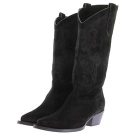 ETRO Stivali Cowboy Alti in Camoscio Nero T40