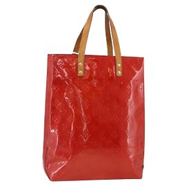 LOUIS VUITTON Monogram Vernis Reade MM Borsa a Mano Rossa M91086 LV Auth BAZ846