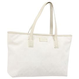GUCCI GG Implementation Tote Bag aus PVC in Weiß und Silber 211137 Auth 174563