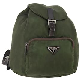 PRADA Rucksack aus Nylon grün silber authentisch 174558