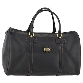 Borsa Boston Micro GG Canvas Gucci Nera Oro Auth 174104