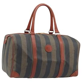 Bolso Boston de lona Pecan FENDI PVC marrón negro Auth bs34148 - Fendi