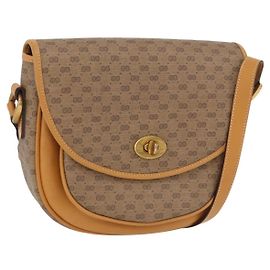 Gucci Borsa a Spalla Micro GG Supreme PVC Beige Oro 001 084 0259 Auth SW2278