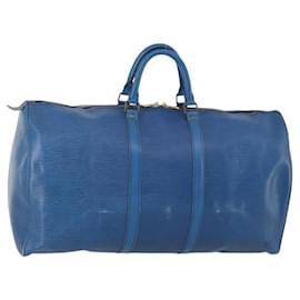 LOUIS VUITTON Epi Keepall 55 Borsa Boston Blu Toledo M42955 LV Auth BA11448