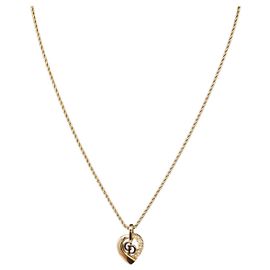 Collana Christian Dior metallo oro Auth mr2291