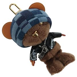 LOUIS VUITTON Portachiavi Bear in pelle marrone M03206 LV Auth YKZ811SAM
