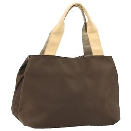 Borsa a mano BURBERRY in nylon marrone argento autentica mr2204