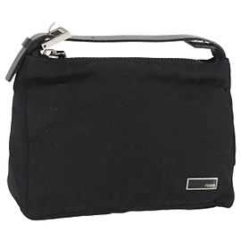 FENDI Zucca Canvas Tasche Schwarz Silber Auth YKZ366