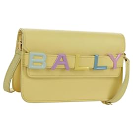 BALLY Sac en cuir avec logo BALLY limité à 30 pièces or jaune Auth am11184SM - Bally