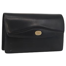 Borsa a Spalla in Pelle Nera e Oro GUCCI 004 406 0105 Auth YKZ363