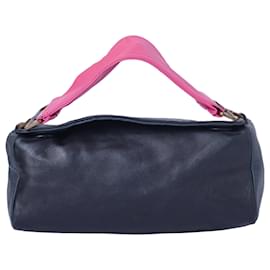 Schultertasche aus schwarzem und pinkem Nappa-Leder von Prada
