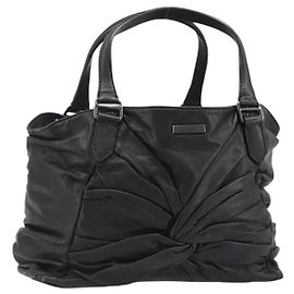 Borsa a mano in pelle nera e argento di BURBERRY Auth ka3537