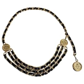 Cintura a catena placcata oro Chanel degli anni '90