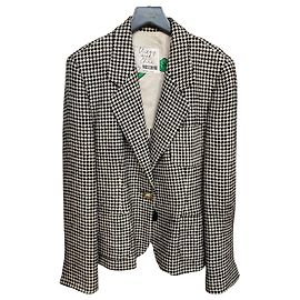 Cheap and Chic di Moschino Giacca a Houndstooth – Nero & Bianco, Made in Italy