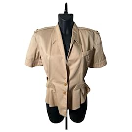 Camisa de manga corta Thierry Mugler en beige suave