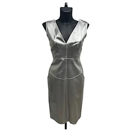 Chanel Silver Lambskin Pencil Dress (FW 1999)