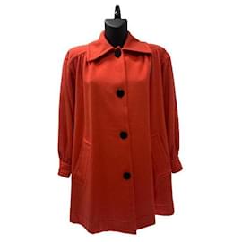 Manteau en laine orange Yves Saint Laurent