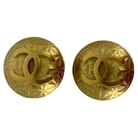 1995 Chanel CC Gold Clips Earrings