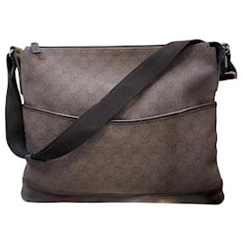 Borsa a spalla in denim monogramma nero Gucci