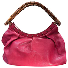 Gucci Lederhandtasche in Pink Bambusbraun