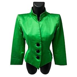 Veste en satin vert Yves Saint Laurent