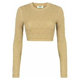 Fendi Gold Embossed FF Top in Lurex