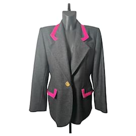 Givenchy Grey Wool Blazer with Pink details