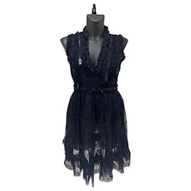 Abito in pizzo nero Givenchy con cerniere
