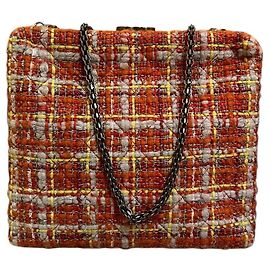 Borsa a spalla in tweed arancione e beige Chanel (Preautunno 2016 Parigi-Roma)