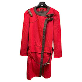 Gucci Long Red and Gold Wool Coat