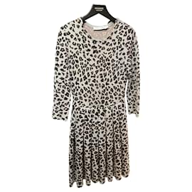 Abito grigio Dior con stampa leopardata