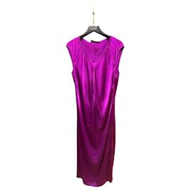 Robe en satin violet Yves Saint Laurent