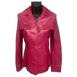 Dolce & Gabbana Giacca in pelle rosa ciliegia Dolce&Gabbana