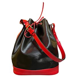 Borsa Noé Louis Vuitton 1996 in pelle Epi nera e rossa