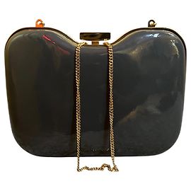 Borsa a Spalla Fendi in Pelle Nera e Grigia con Catena Dorata