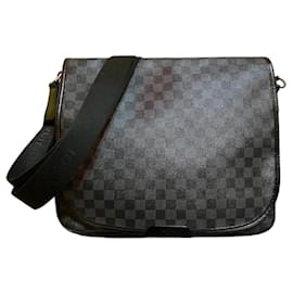 Borsa a spalla Louis Vuitton Damier grigia e nera 2008