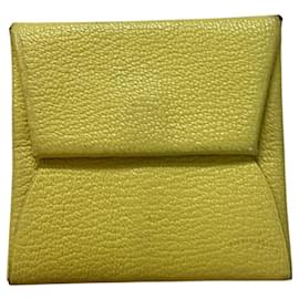 Hermès Leather Coin Purse Lime Green Snap Envelope Wallet Made in France