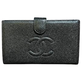 Chanel Grained Leather Wallet with CC Logo